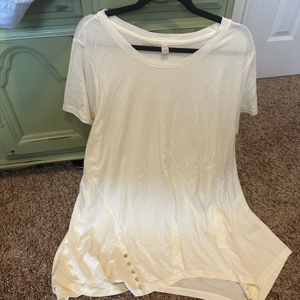 LOGO by Lori Goldstein White Short Sleeve Tee